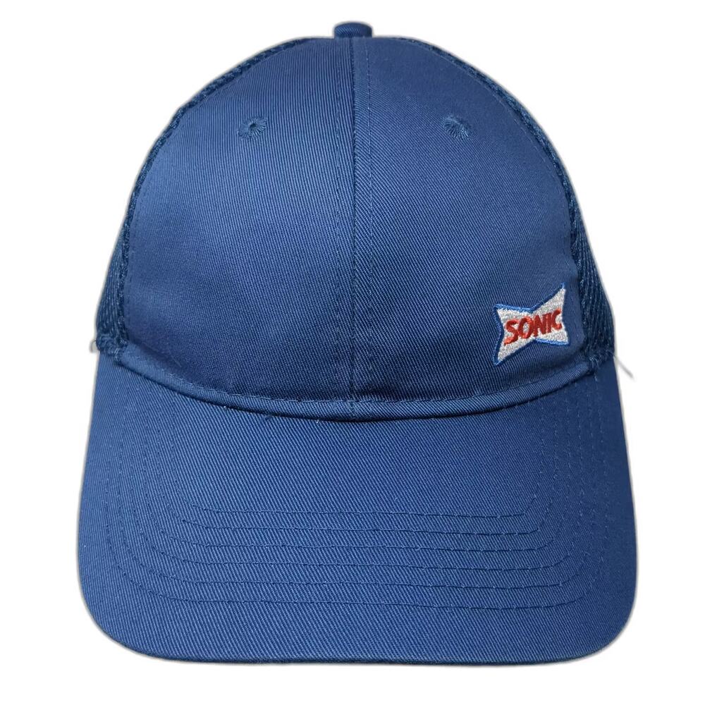 Sonic Trucker Hat Blue One Size Snapback Mesh Back Embroidered Logo Adjustable